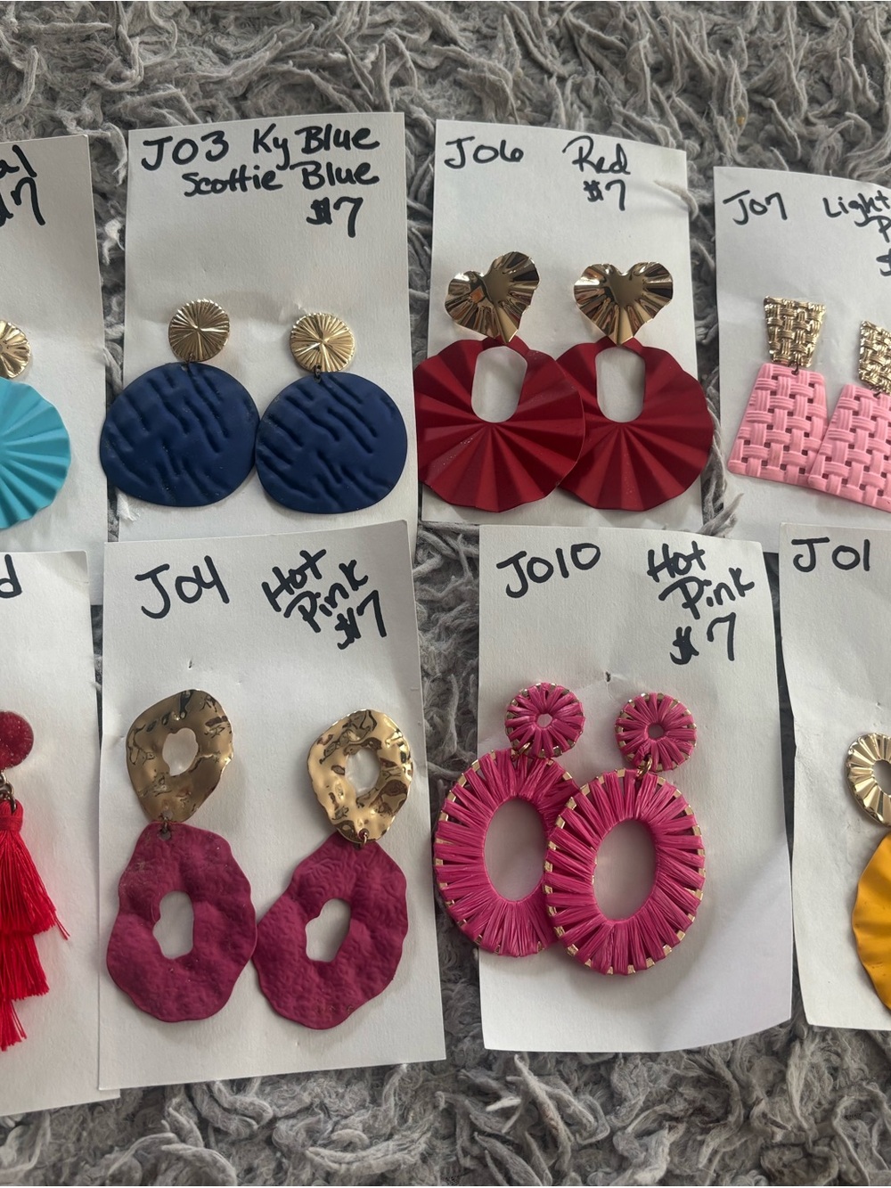 Mix Lot J Hoop Statement Earrings